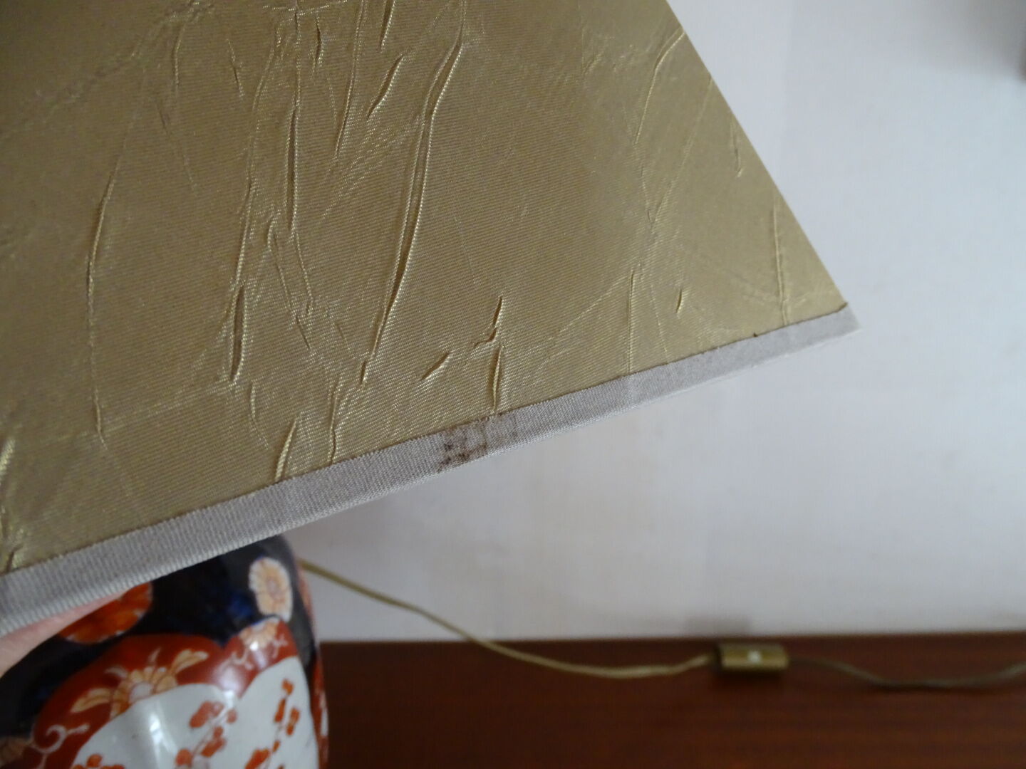 Faience lamp Imari XIXth foot bronze frame