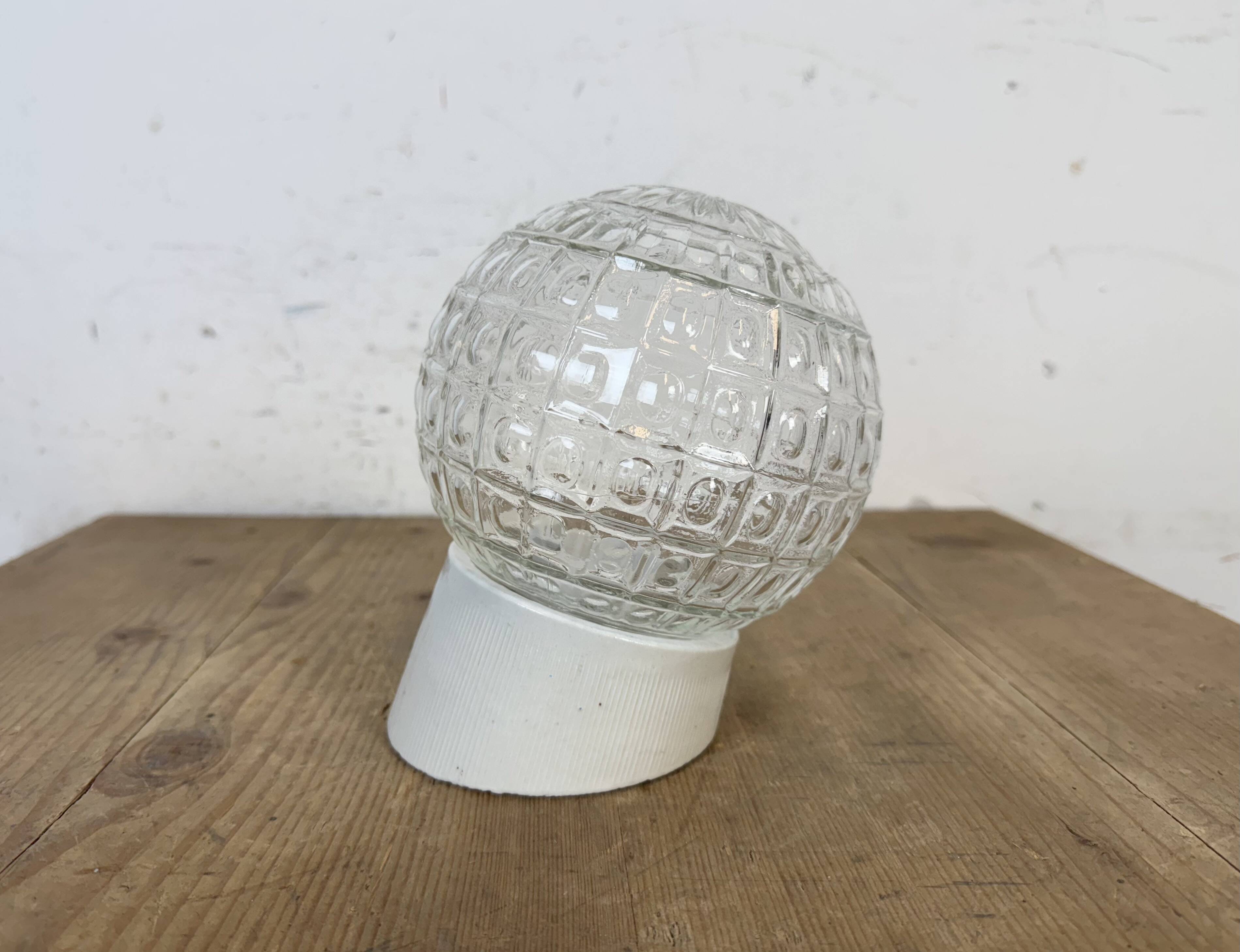 Vintage White Porcelain Wall Light, 1970s