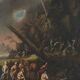 Ancient painting on a religious subject, miracle of Moses, 17th-18th century.