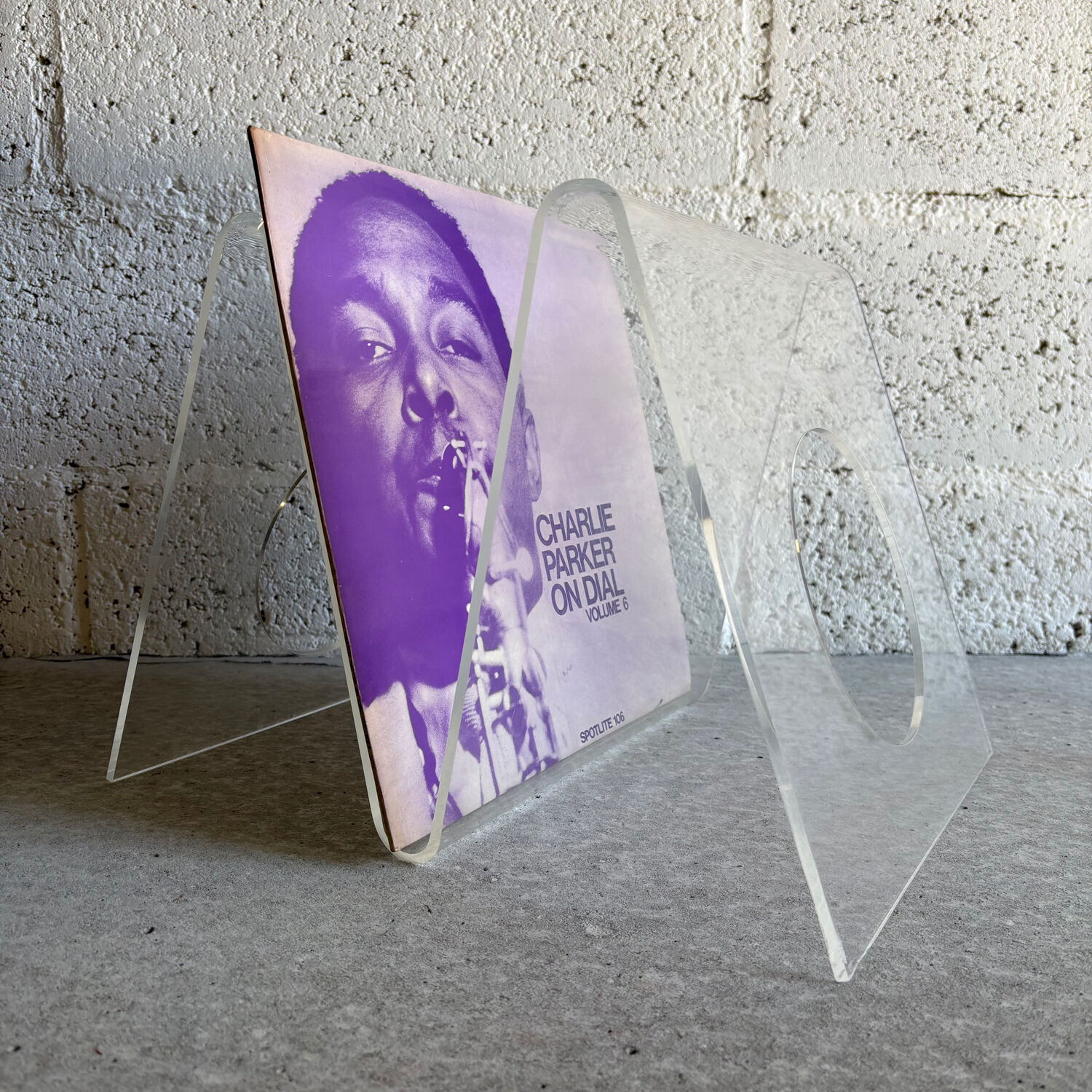 A Plexiglas magazine rack for Roche Bobois, 1970.