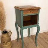 Louis XV style bedside table in celadon green