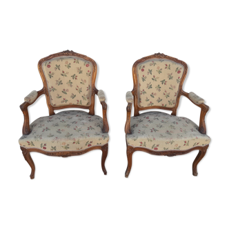Pair of convertible chairs style Louis XV