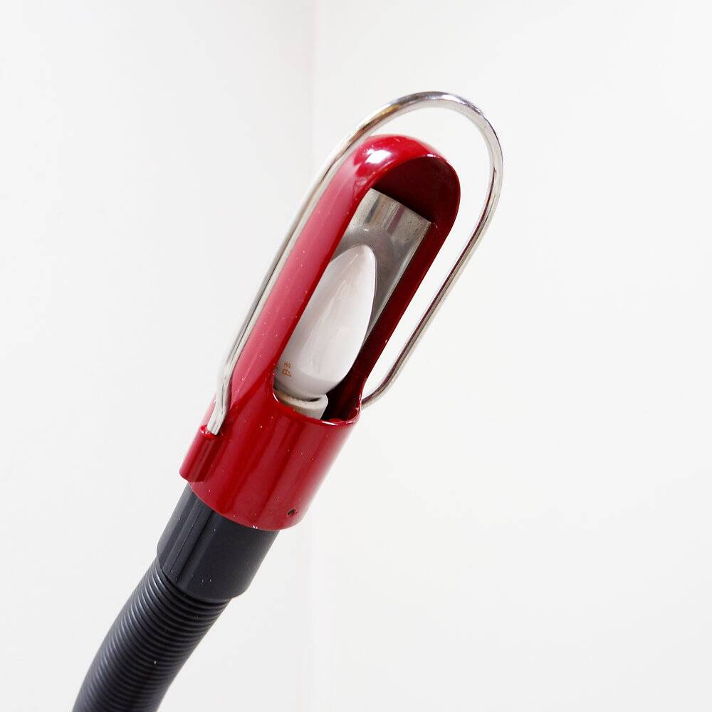Space Age floor lamp with dark red shade - 1970s
