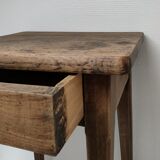 Bedside table solid oak patinated early twentieth century