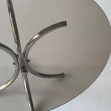 Chrome metal and smoked glass coffee table, 1970