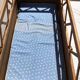 Child bed solid wood spindle feet 60's crosses