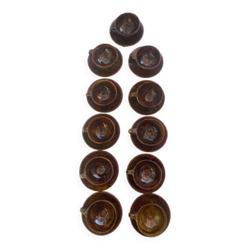 Coffee/tea service for 12 cups and saucers in glazed stoneware — Lucien T