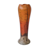Vase art nouveau Belgrade décor paysage d'hiver