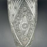 Large vase in transparent worked glass
