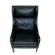 Fauteuil en cuir et palissandre Danemark 1960