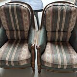 2 Louis XV style Bergère armchairs