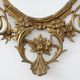 Miroir ovale en métal doré de style rococo, Italie, 20e siècle