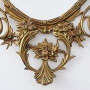 Miroir ovale en métal doré de style rococo, Italie, 20e siècle