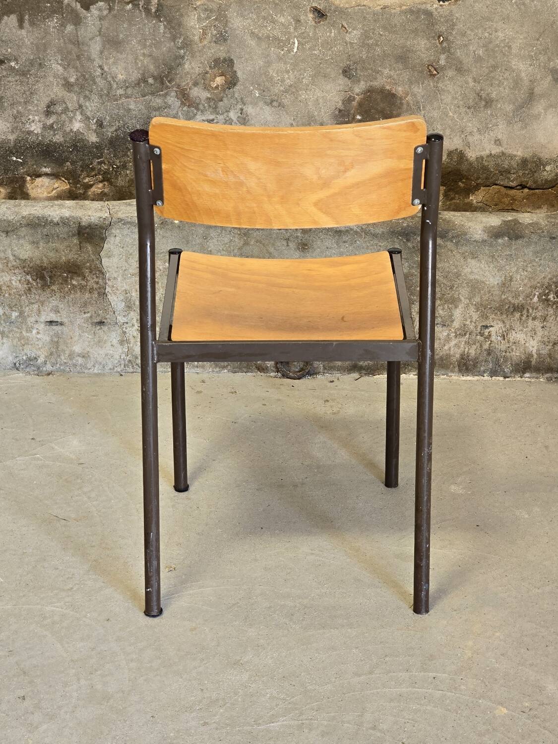 Designer wood and metal chair