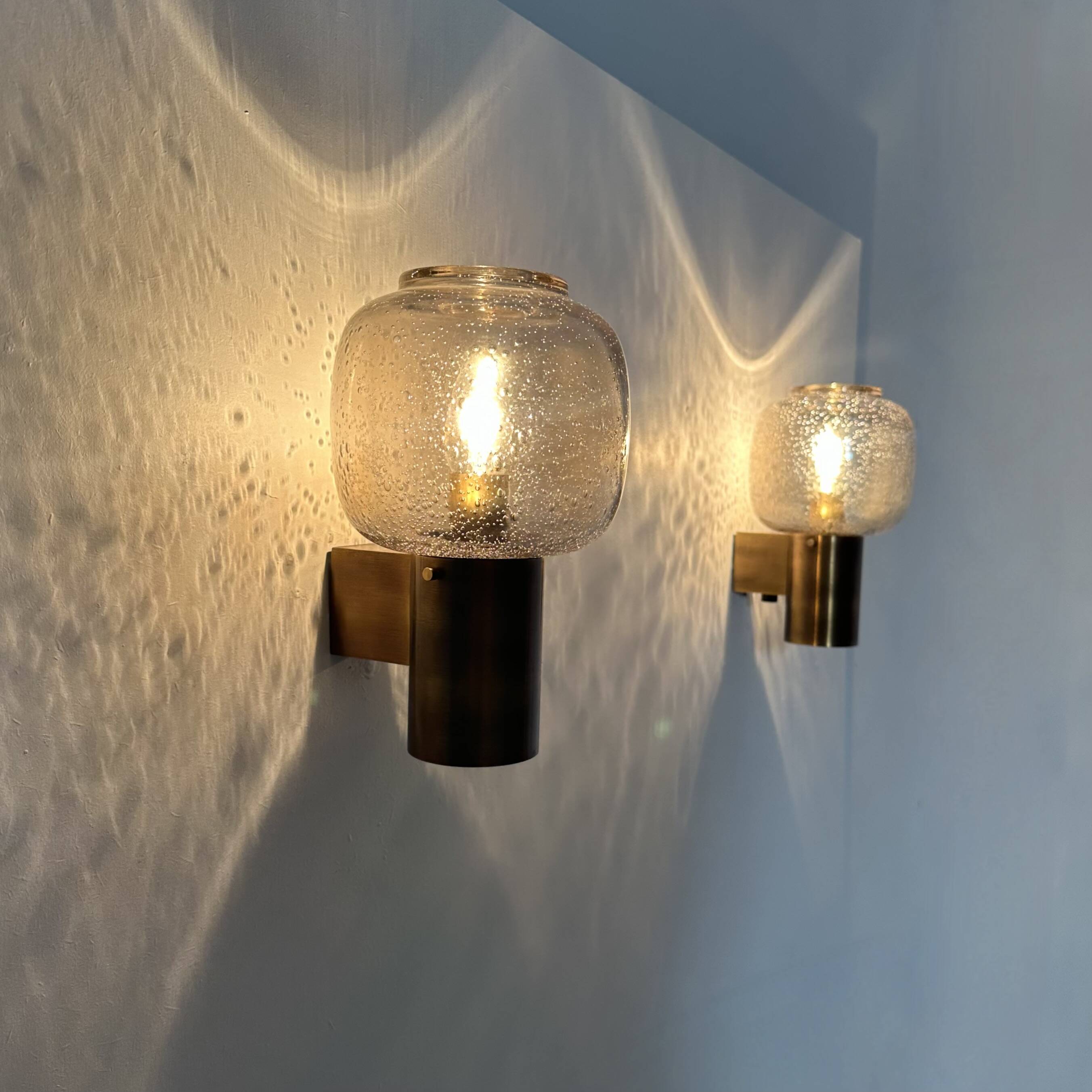 Limburg Glashutte wall lamps , 1970s