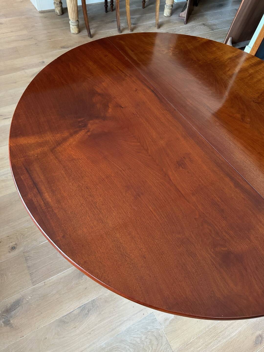 Large antique oval Dutch mahogany table