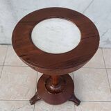 Art Nouveau period side table in walnut and marble