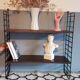 Wall shelf 2 planks tomado dark wood and black metal structure