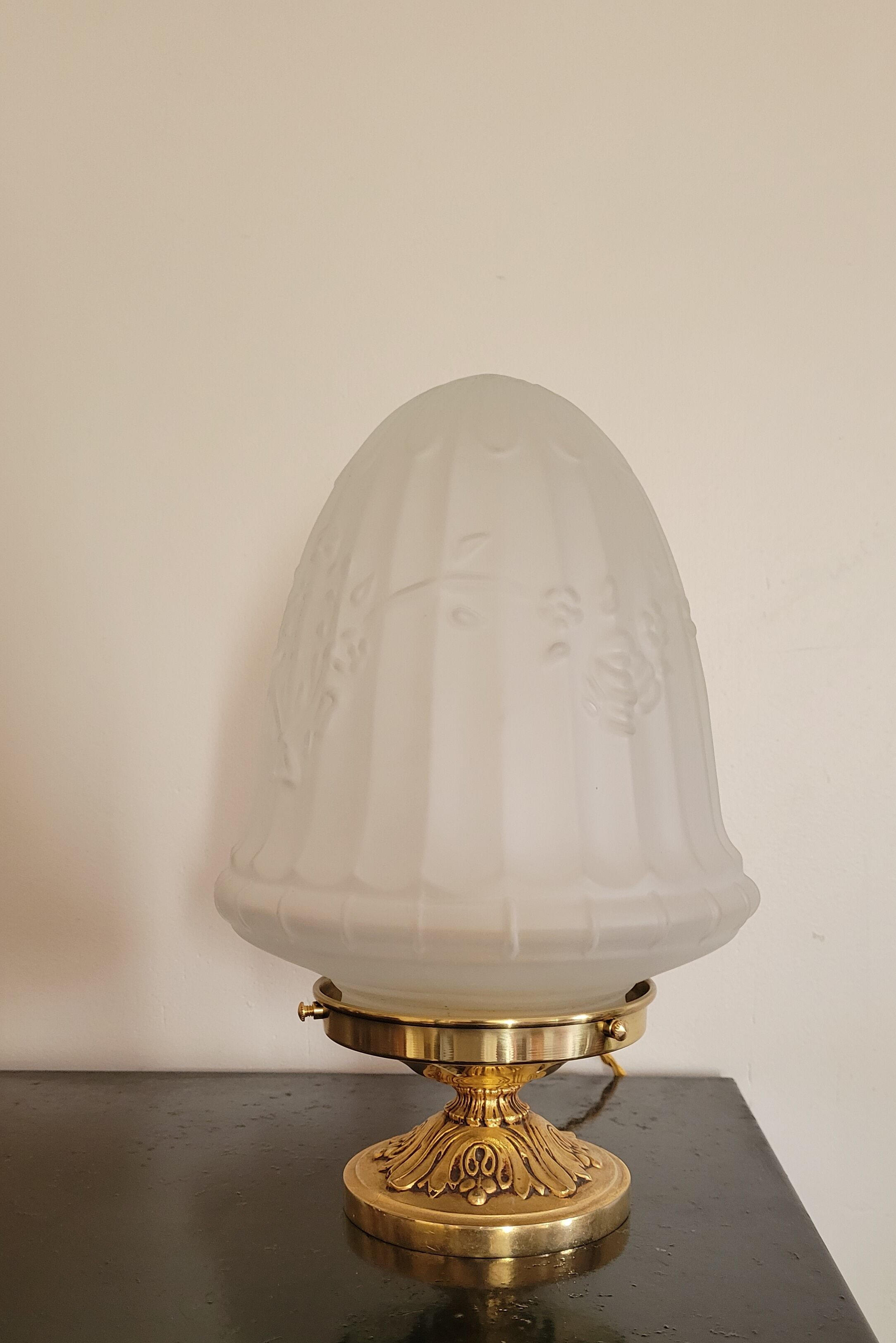 Art Deco lamp with glass globe