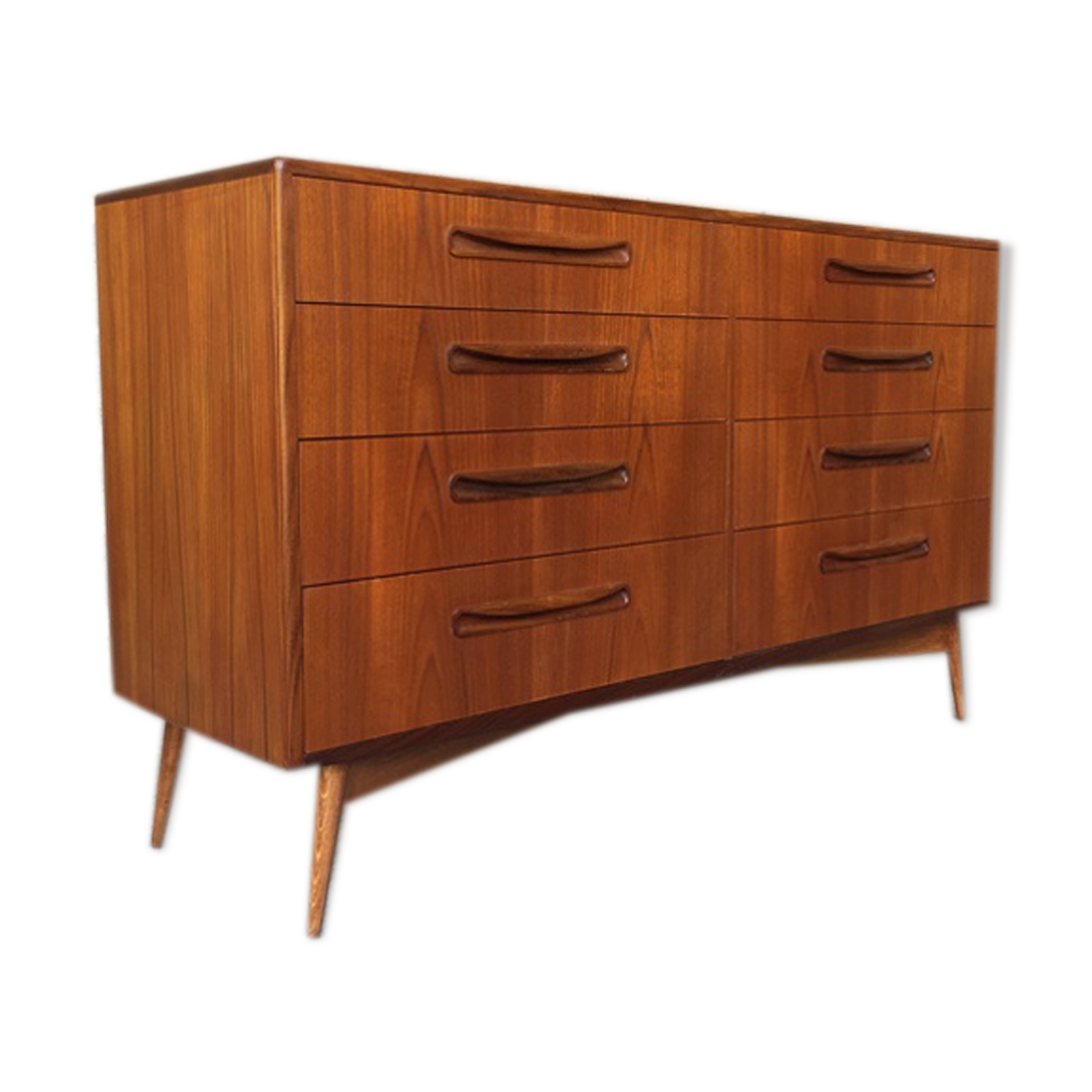 Scandinavian dresser teak 8 drawers Victor Wilkins for G-plan since 1960