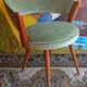 Scandinavian office chair made of teak and vintage velorus