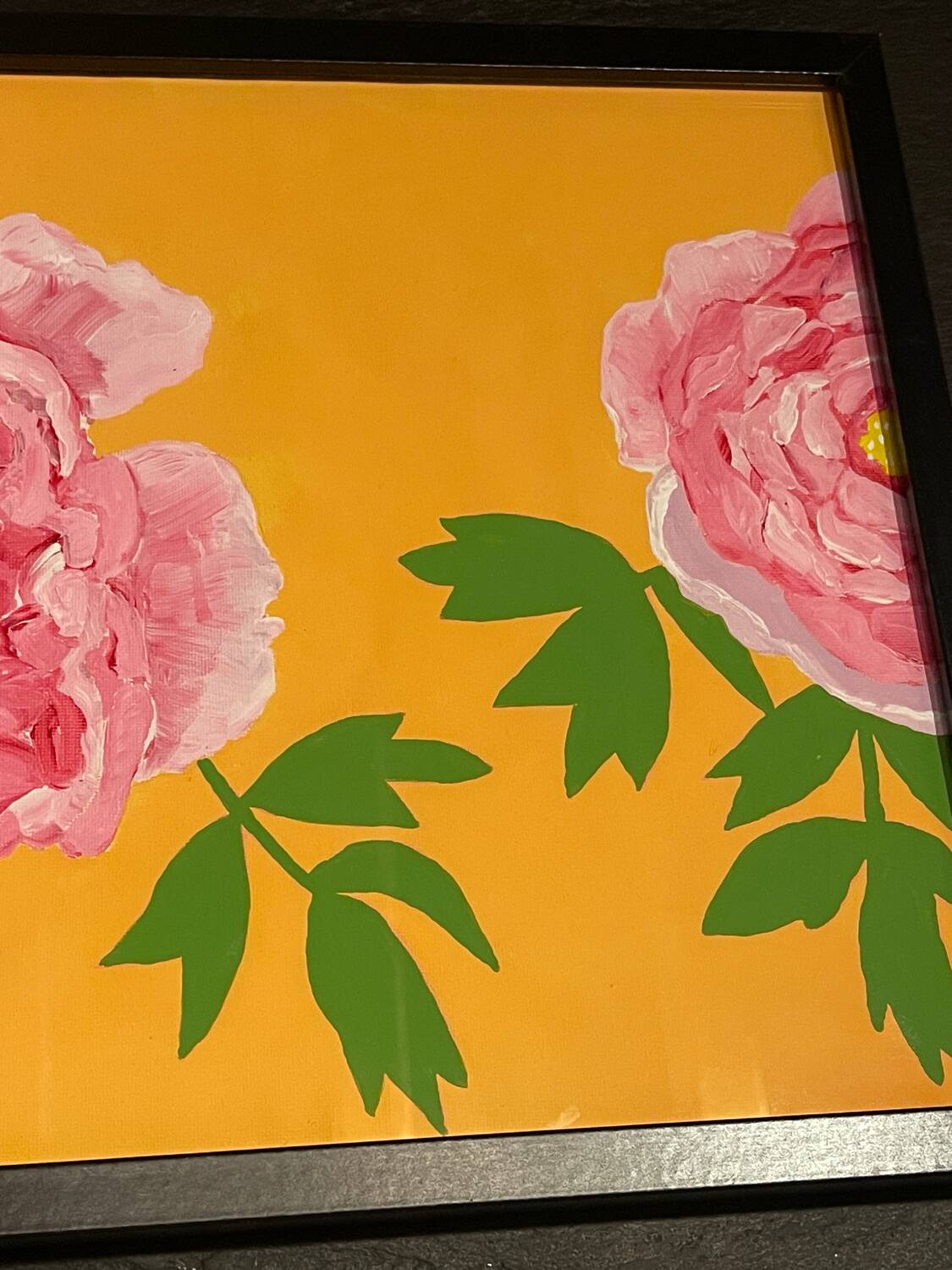 Peonies gouache painting