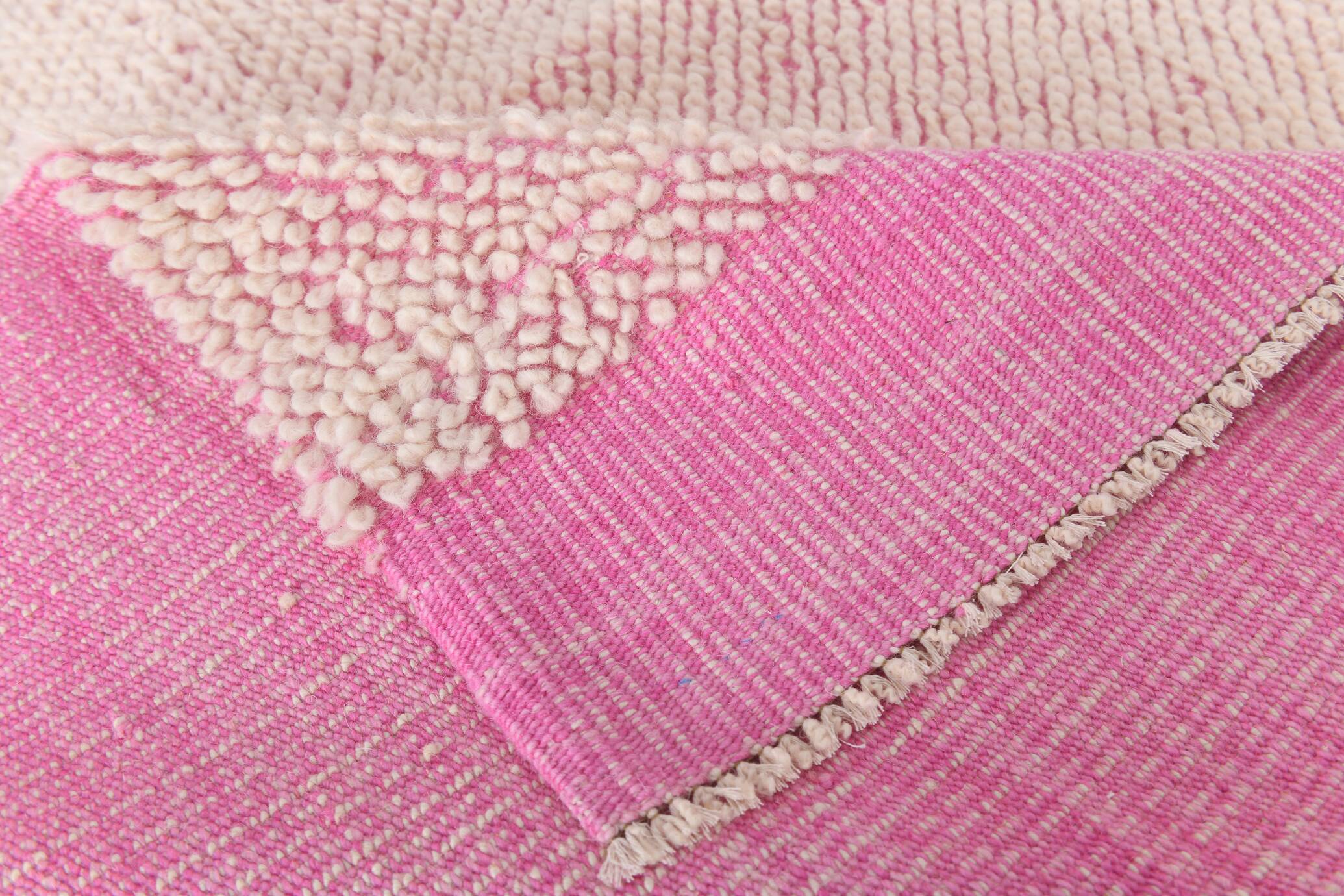 8x10 Rug For Living Room Pink & Beige Vintage Moroccan Rug, 259x301 Cm SKU. 34961