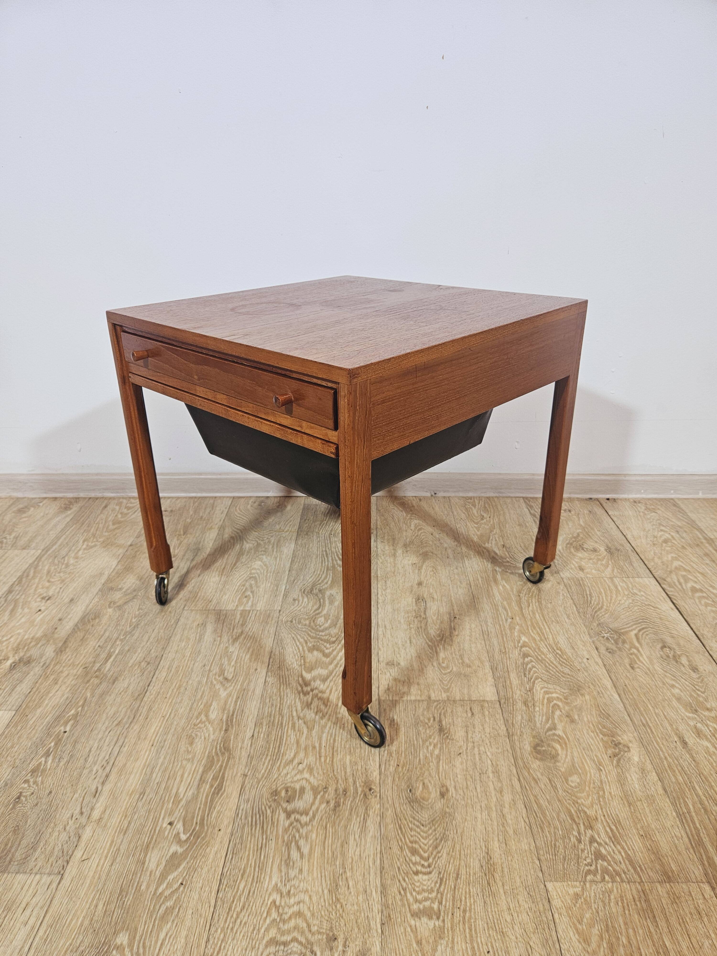 Sewing,Teak, Mid-Century Modern table, Denmark, 1950s/60s.