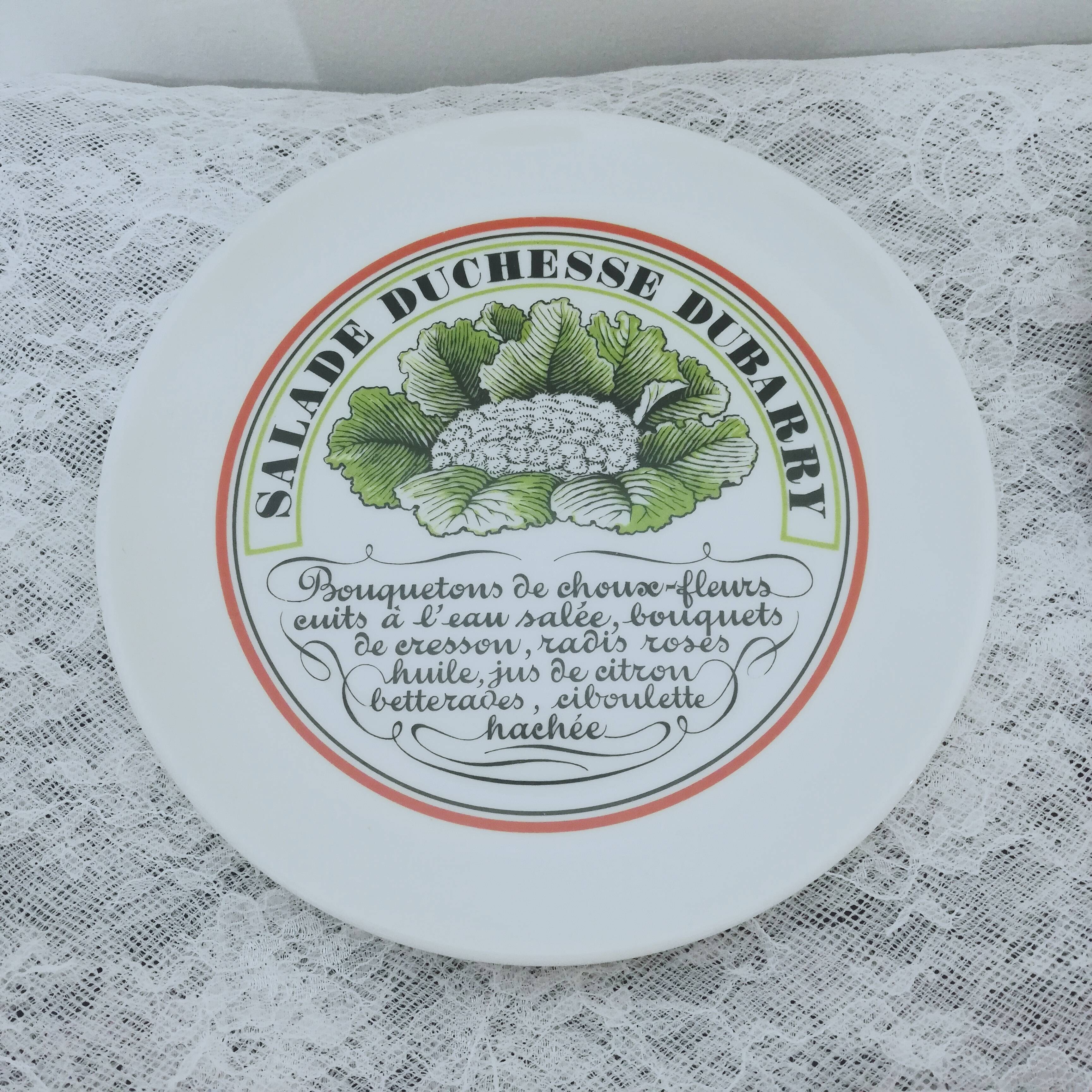 6 plates in auteuil porcelain signed Jacques Lobjoy