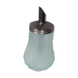 Blue moulded glass sugar bowl