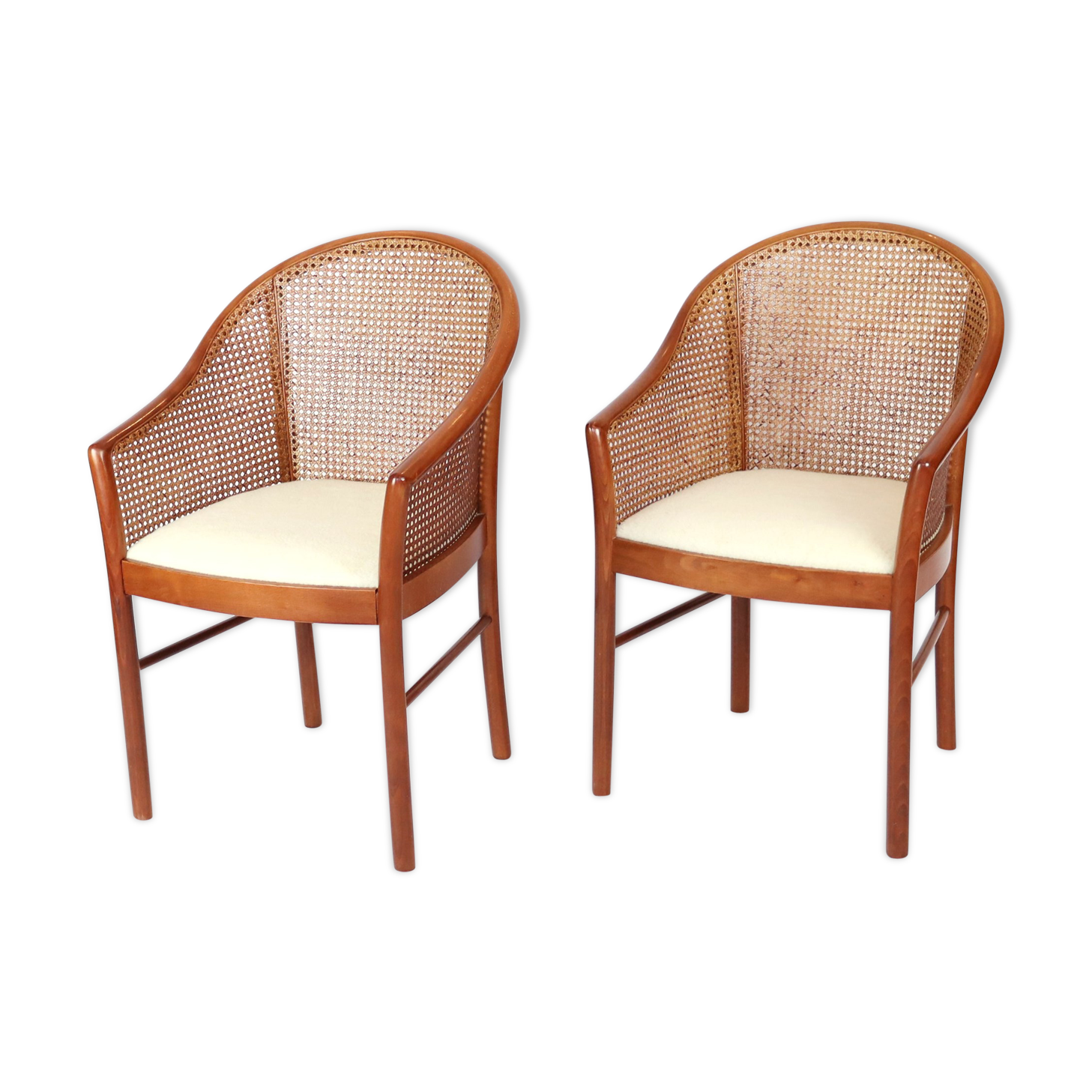 Paire de fauteuils en cannage