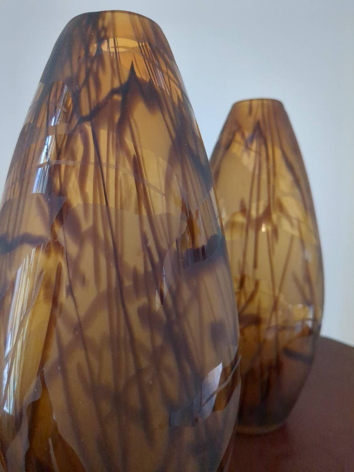 Duo art deco vases signed joma 1940s