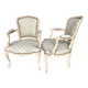 Paire de fauteuil laqué de style Louis XV