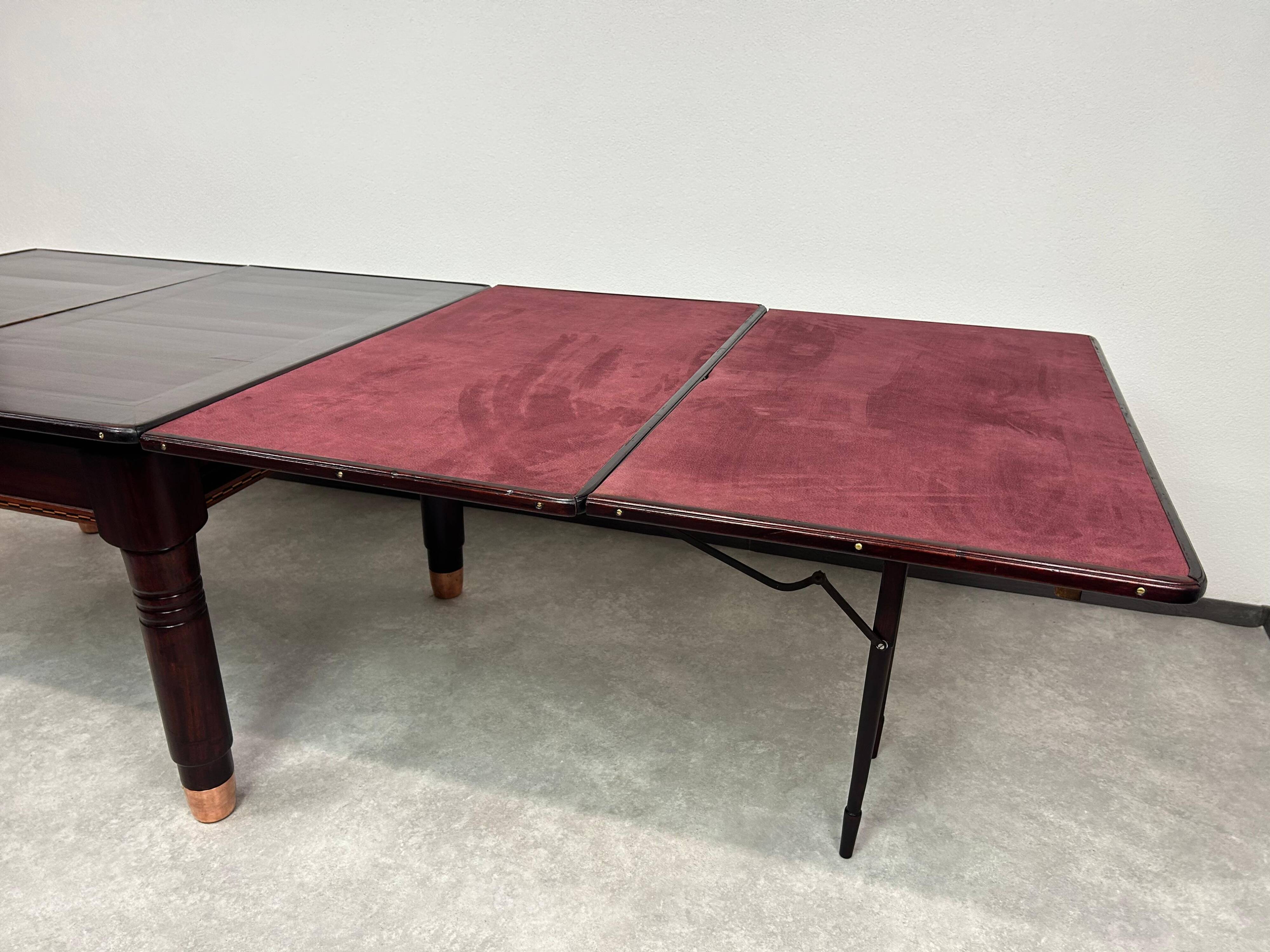 Large dining table in the Secession style by Karoly Lingel, Budapest.