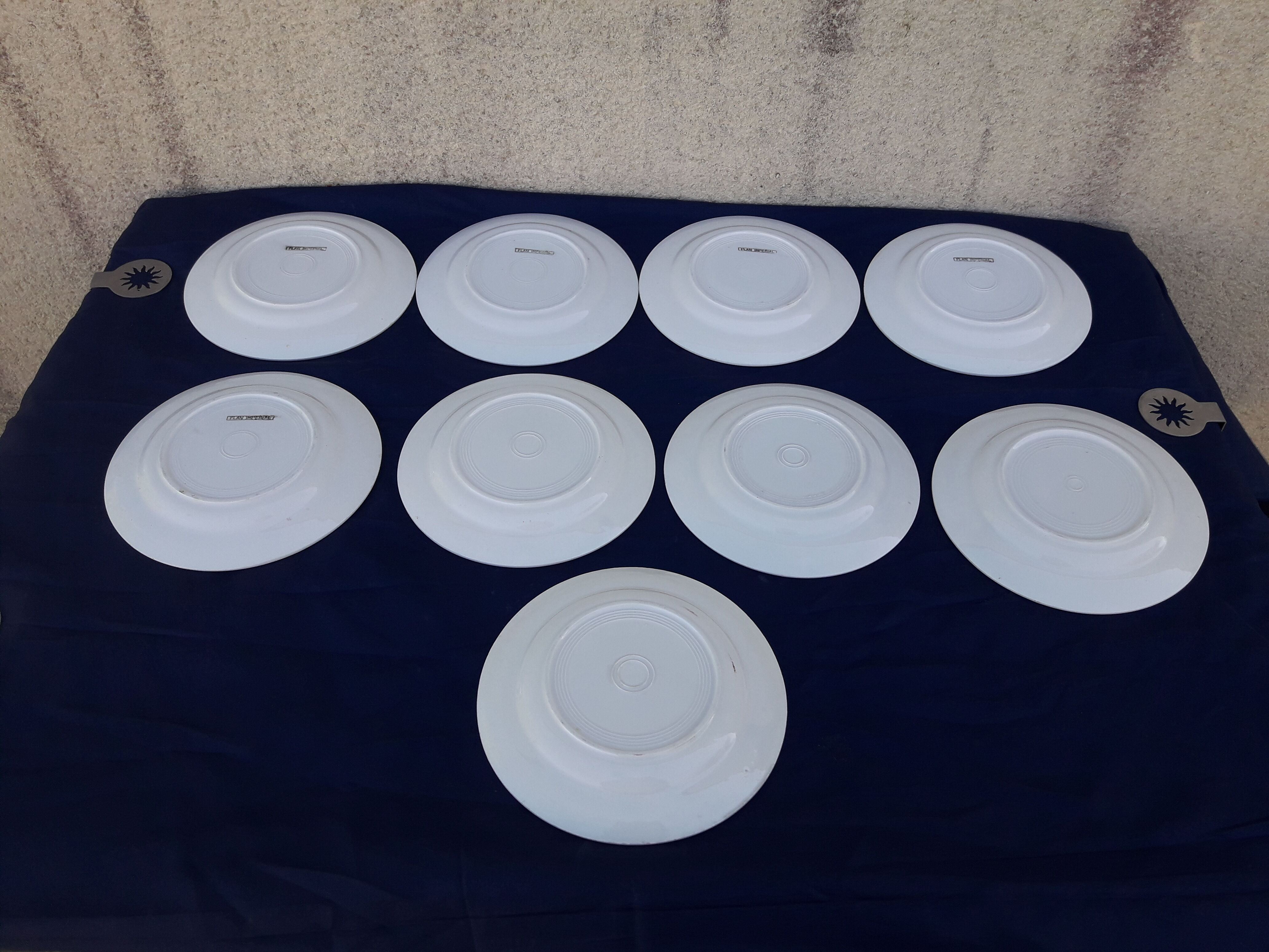 9 K G Lunéville model imperial flan diam 18.5 cm cheese plates