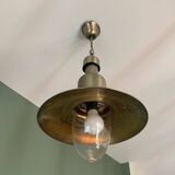 Industrial style brushed brass pendant light