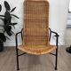 Vintage rattan armchair, model 514A, designer Dirk Van Sliedrecht, 1950s