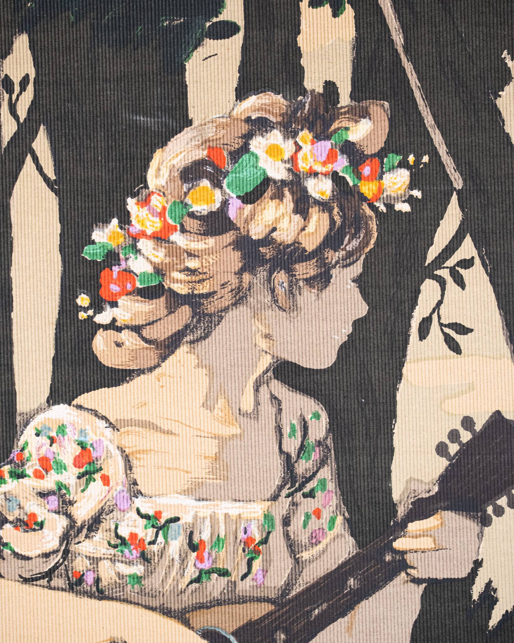 Tapisserie Allégorie du Printemps, imprimée sur toile, France, 1960s