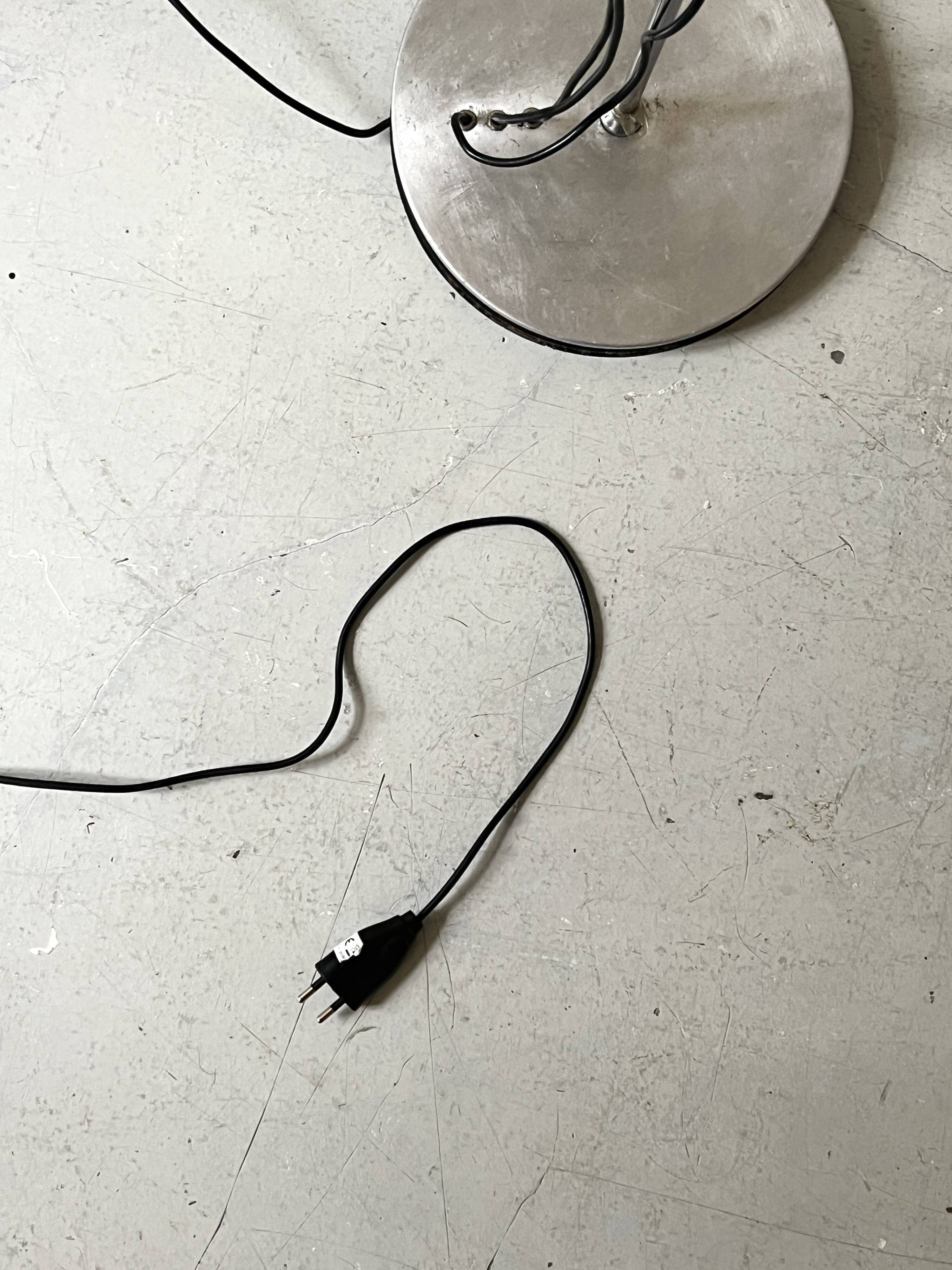 Chrome metal floor lamp with 3 spots by Alain Richard, design 1970.