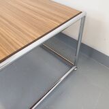 Vintage USM style coffee table in melamine and chrome metal