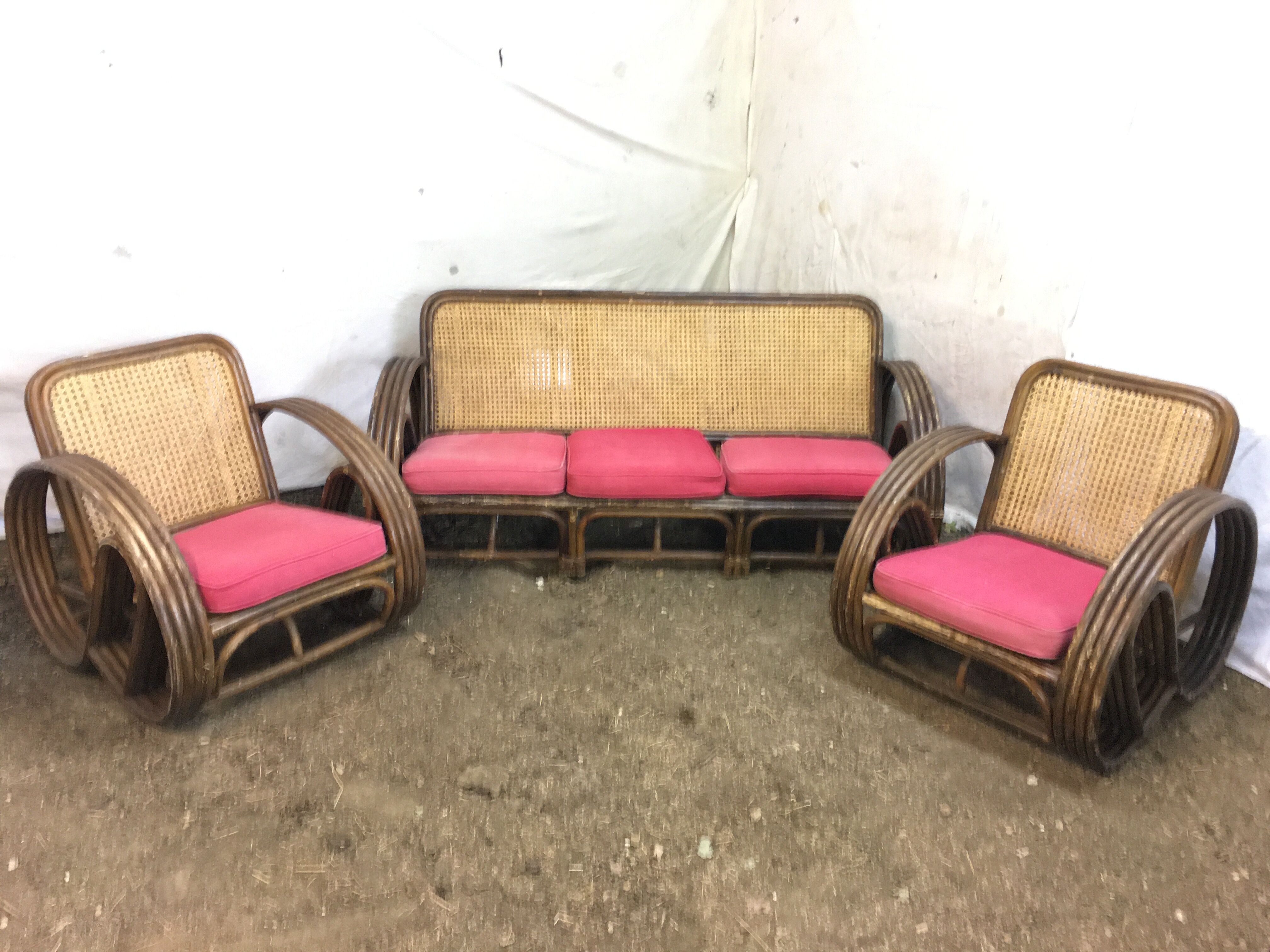 Bamboo bench and chairs