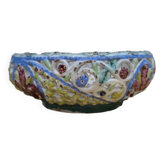 Italian barbotine fruit bowl from the 1930s