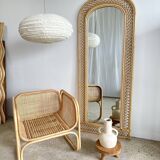 Rattan foot mirror with braces H:2m
