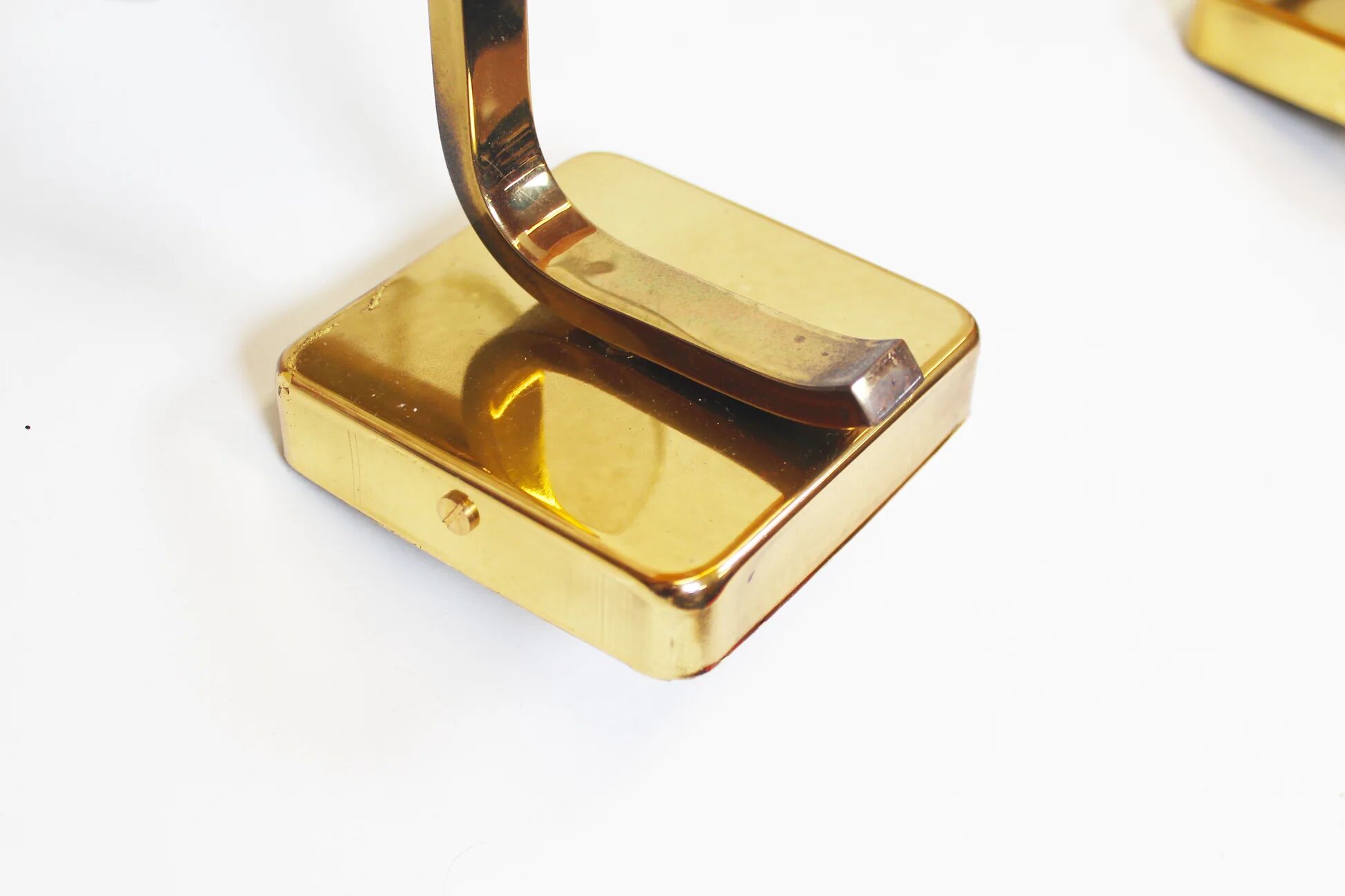 Pair of brass and glass wall lamps by Carl Fagerlund for Orrefors