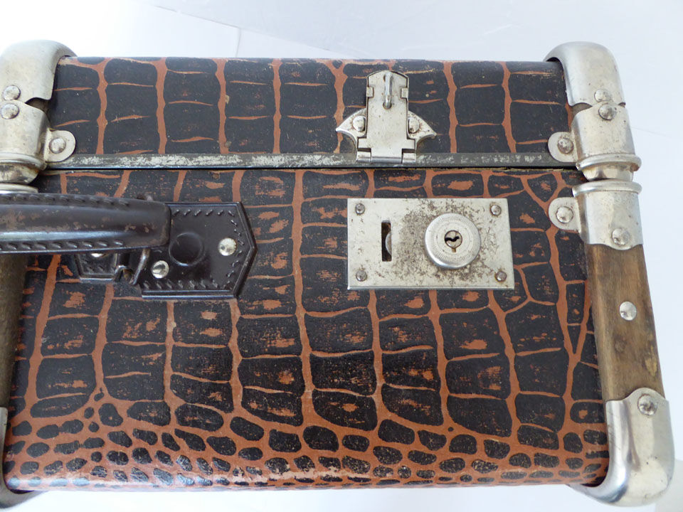 Croco print trunk suitcase