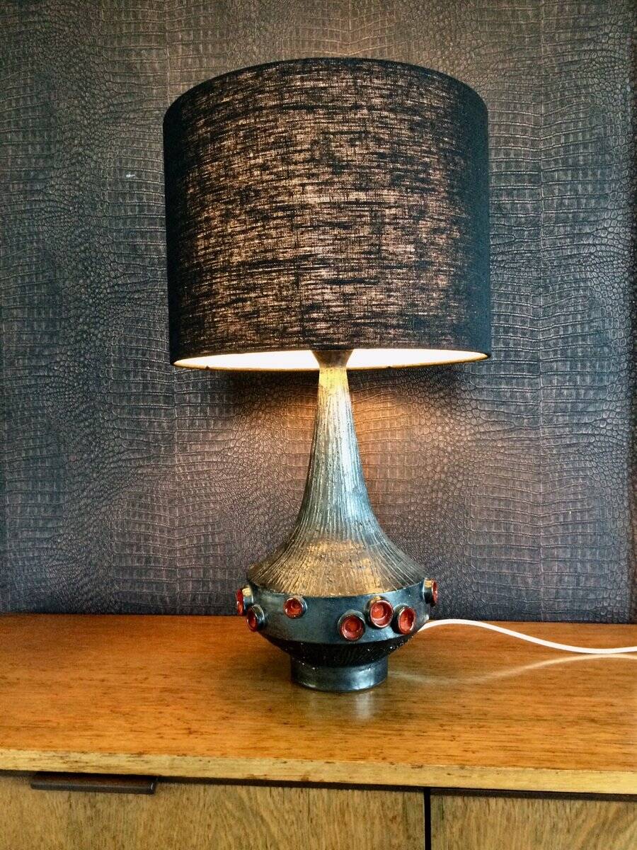 Belgian Art Pottery Table Lamp by Rogier Vandeweghe for Perignem, 1960s