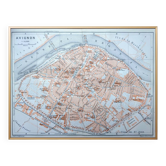 Printed in 1910, map of Avignon, Vaucluse.