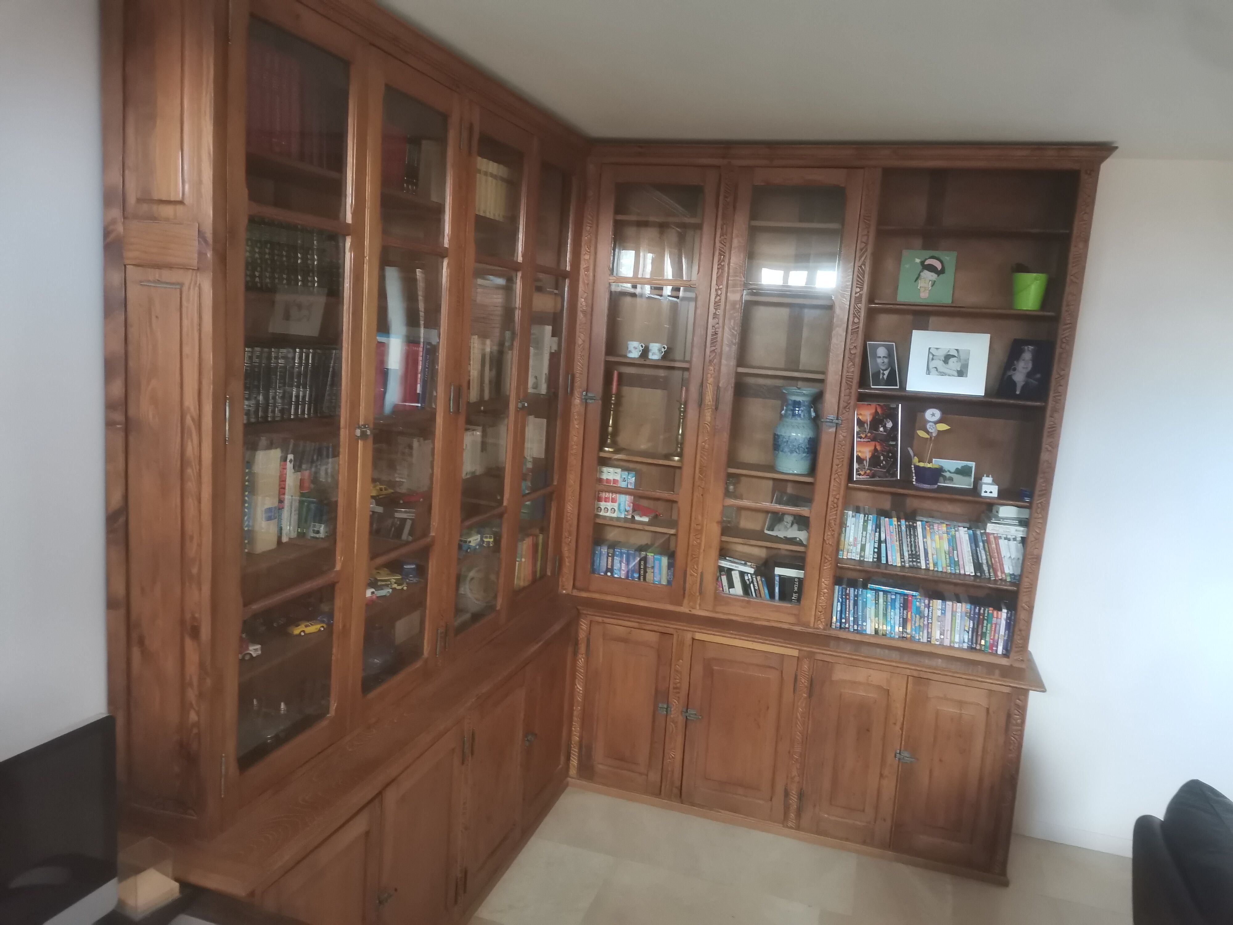 Old pharmacy furniture at an angle