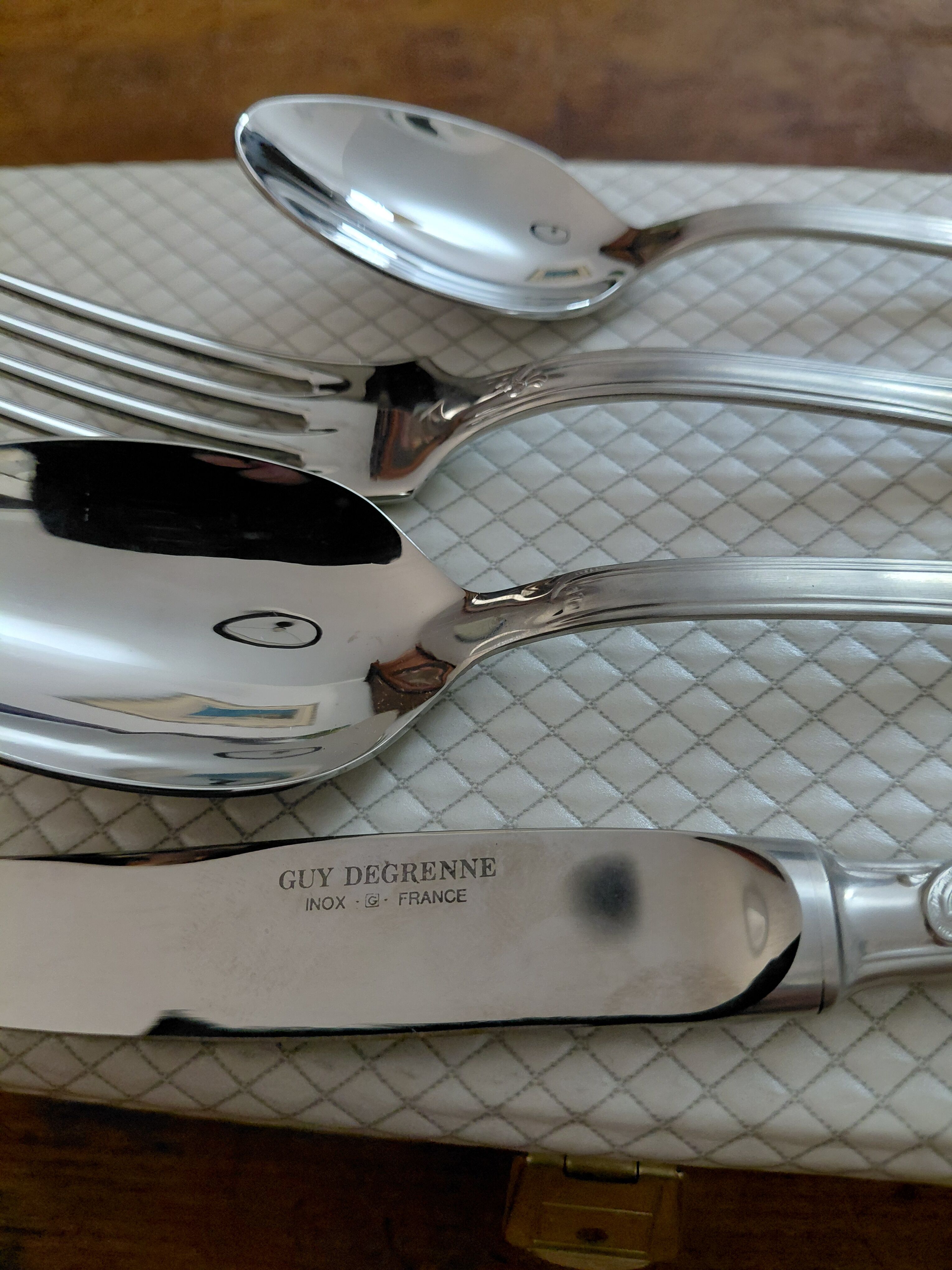 Set of 4 stainless steel children's cutlery by Guy Degrenne