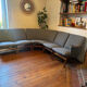 Banquette scandinave vintage – Karl Sørlie & Sønner – restaurée, tissu